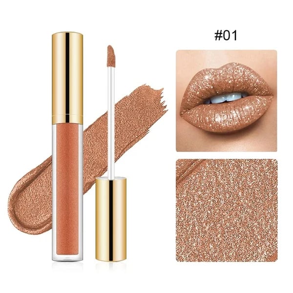 š„GlamourLabial - Brilho MetĆ”lico de Longa Duração
