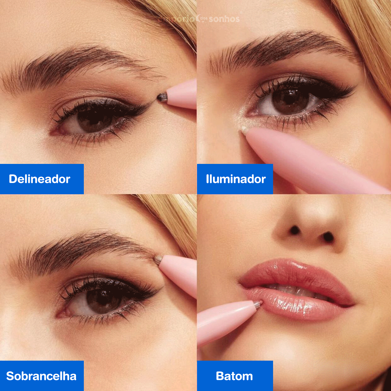 Caneta MakeUp 4 em 1 - Maquilhagem Completa em Um Só Produto