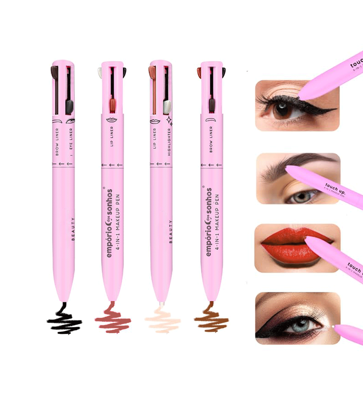 Caneta MakeUp 4 em 1 - Maquilhagem Completa em Um Só Produto