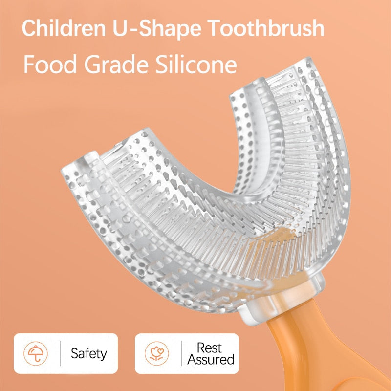 Escova de dentes infantil - em formato de U - Empório dos sonhos