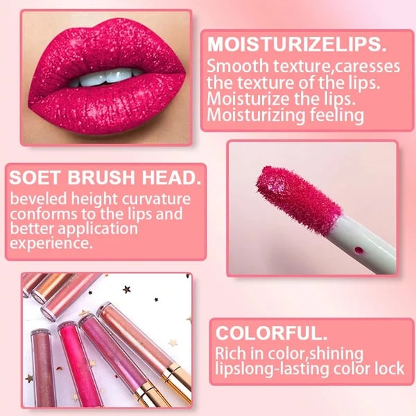 š„GlamourLabial - Brilho MetĆ”lico de Longa Duração