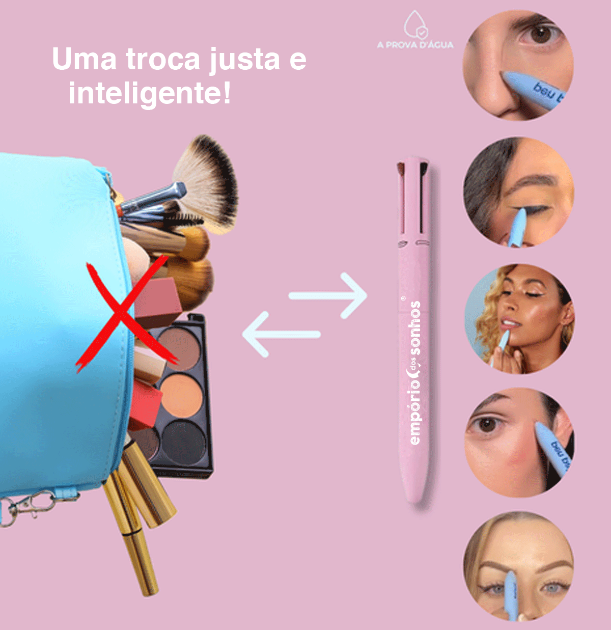 Caneta MakeUp 4 em 1 - Maquilhagem Completa em Um Só Produto