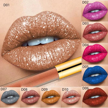 🔥GlamourLabial - Brilho Metálico de Longa Duração