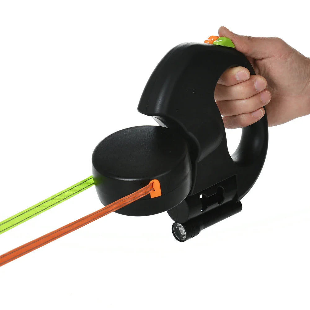 58-TwistWalk Duo™ - Coleira Retrátil Dupla da Empório dos sonhos