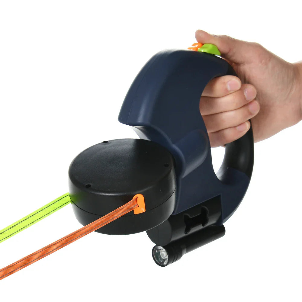58-TwistWalk Duo™ - Coleira Retrátil Dupla da Empório dos sonhos