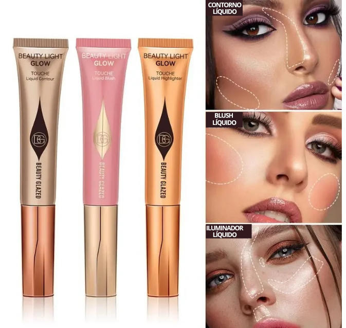 Multi Finish Trio Blush, Iluminador & Contorno - Beauty Glamour