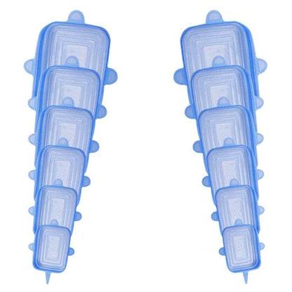 Compre 6 Leve 12 - Kit 12 Tampas de Silicone Reutilizável (UNIVERSAL) - Super Elástico