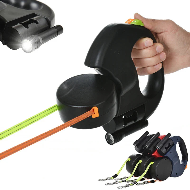 58-TwistWalk Duo™ - Coleira Retrátil Dupla da Empório dos sonhos