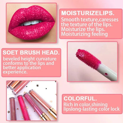🔥GlamourLabial - Brilho Metálico de Longa Duração